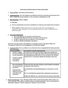 Connotation and Denotation Lesson plan by Harrington's Hub | TpT