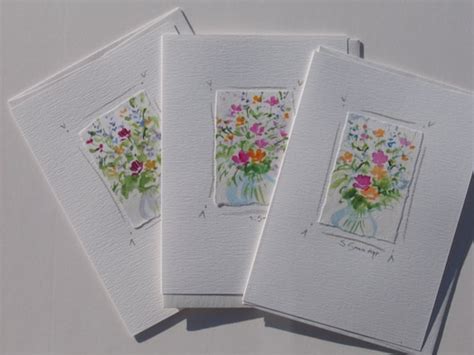 Handmade Cards Original Watercolor Notecards With Flowers - Etsy