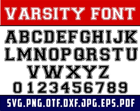 Varsity Font Svg, Block Font Svg, College Font, University Font ...