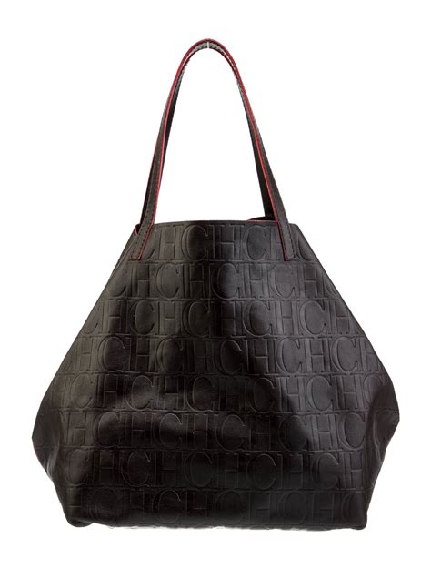 Carolina Herrera Embossed Leather Tote Bag - Brown Totes, Handbags ...