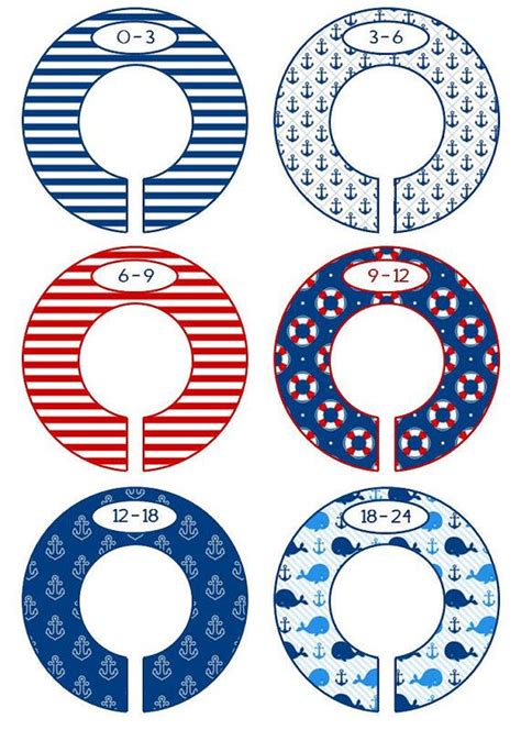 four different circular designs with anchors and stars on them, all in red white and blue