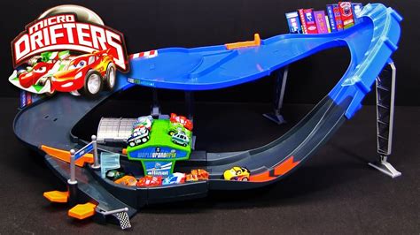 Micro-Drifters Super Speedway Motorized Booster Track Cars 2 Disney Pixar Mattel Playset - YouTube