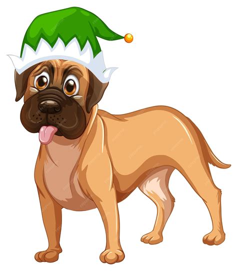 Free Vector | Boxer dog wearing christmas hat