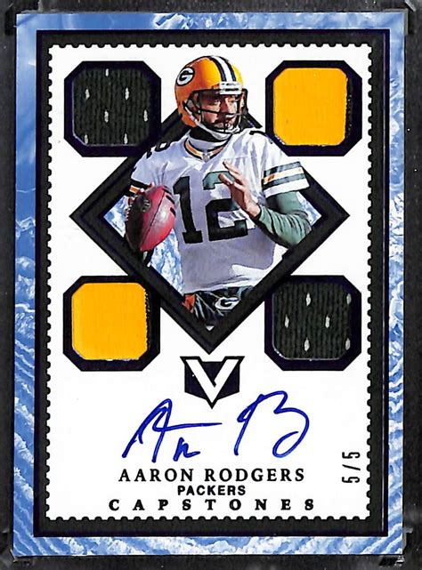 Lot Detail - 2017 Panini Vertex Aaron Rodgers Capstones Autograph Jersey Patch Card (#/5)