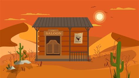 Premium Vector | Concept wild west a flat cartoondesigned background ...