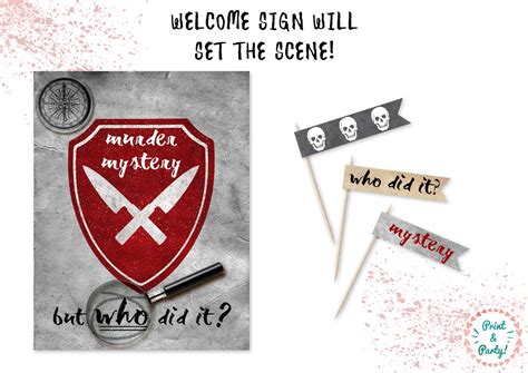 Murder Mystery Party Decor Kit Printable Home Decorations - Etsy