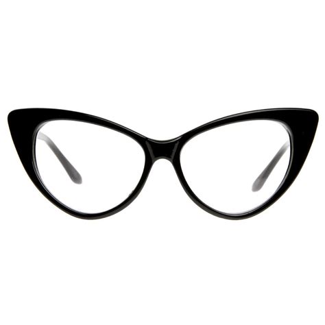 Black 1950's Vintage Mod Fashion Cat Eye Clear Lens Glasses 8435 (they're cheaper on eBay!) Cat ...