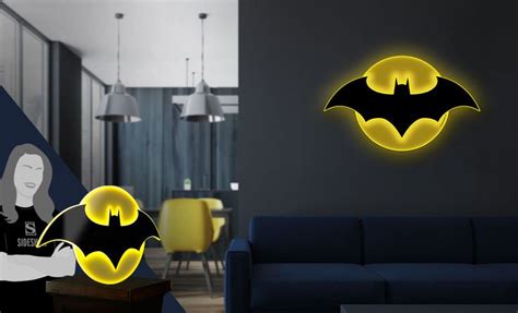 Batman LED Logo Wall Light | Batman decor, Logo wall, Batman room