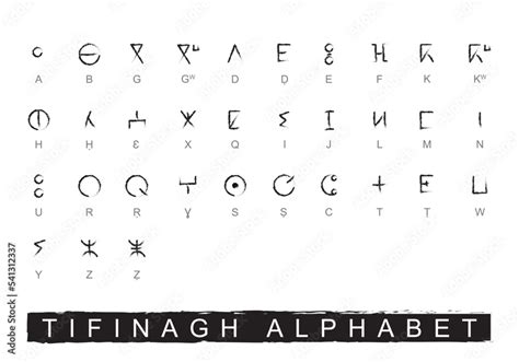 Tifinagh Alphabet, Amazigh text vector, berber letter, tifinagh hand script, amazigh brush ...