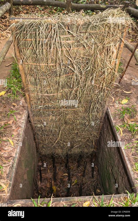 A booby trap at Ben Dinh, Cu Chi, near Ho Chi Minh City, (Saigon), Vietnam Stock Photo - Alamy