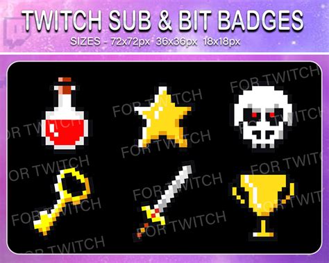 Pixel Twitch Sub Badges Subscribers Sub Bit Loyalty Badges - Etsy