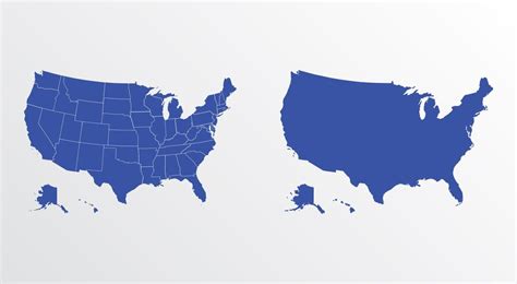 Premium Vector | Blue United States of America Map with States ...