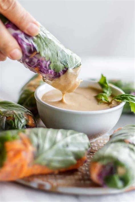 Thai Spring Rolls with "No-Peanut" Sauce - Sunkissed Kitchen