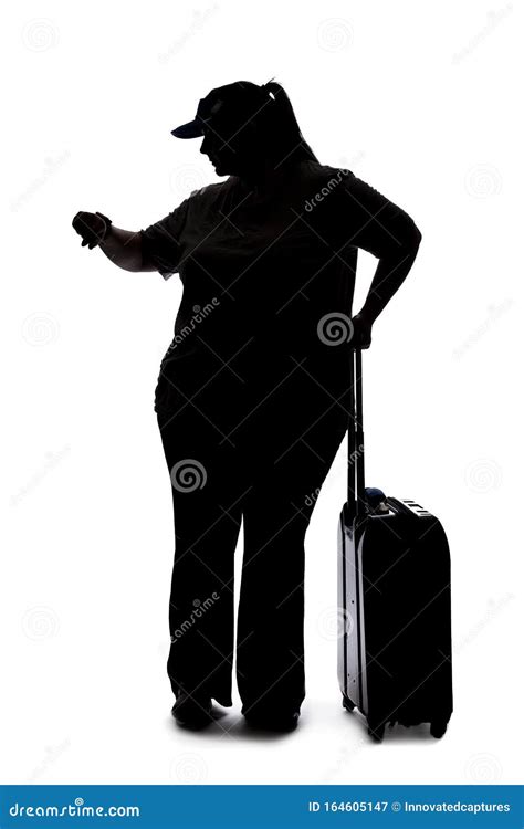 Silhouette of a Woman Waiting in Side View Stock Image - Image of ...