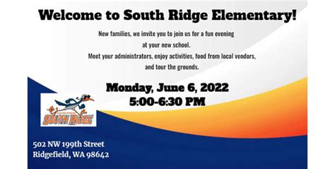 Join us for our Welcome to South Ridge event | South Ridge Elementary