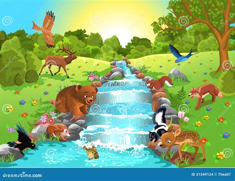 Animals Drinking Water Stock Illustrations – 342 Animals Drinking Water ...