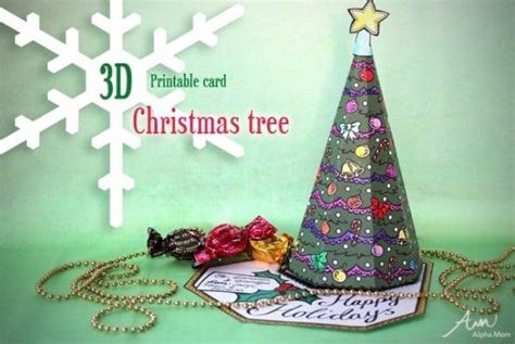 3D Christmas Tree Card Printable | Alpha Mom