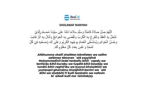 Bacaan Sholawat Nariyah Lengkap Arab Latin dan Arti, Allahumma Sholli ...