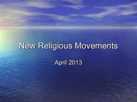 New religious movements