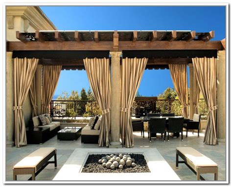 Outdoor Pergola Curtains Ideas Pic - Awesome Design Idea