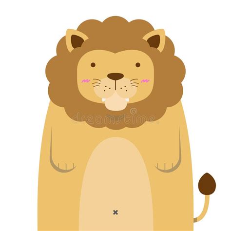 Fat Lion stock vector. Illustration of lion, animal, round - 2032143