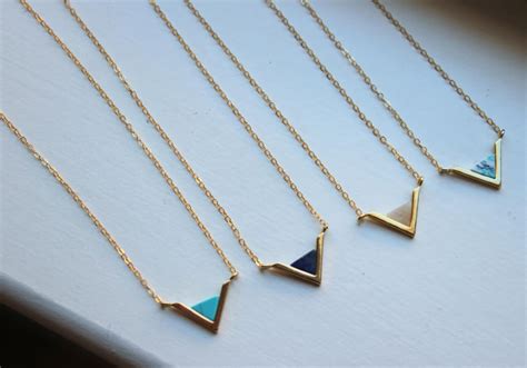 Gold Triangle Necklace Triangle Jewelry Geometric Necklace | Etsy