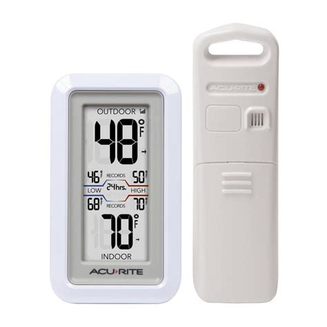 Shop AcuRite Digital Wireless Indoor/Outdoor White Thermometer at Lowes.com