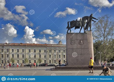 Monument To Grand Duke Gediminas. Besides Being the Founder of Vilnius ...