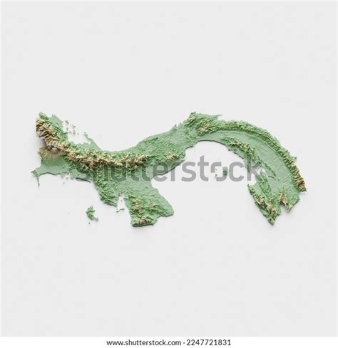 Panama Topographic Relief Map 3d Rendering Stock Illustration ...