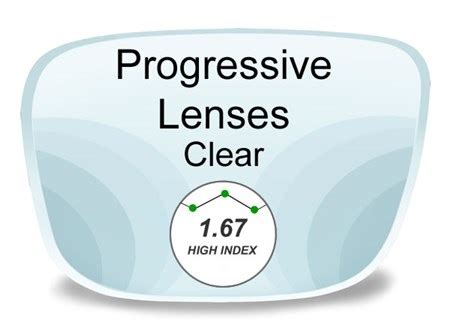 Progressive (no-line) High Index 1.67 Prescription Eyeglass Lenses