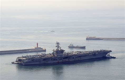 U.S. aircraft carrier enters South Korea port amid North Korean posturing