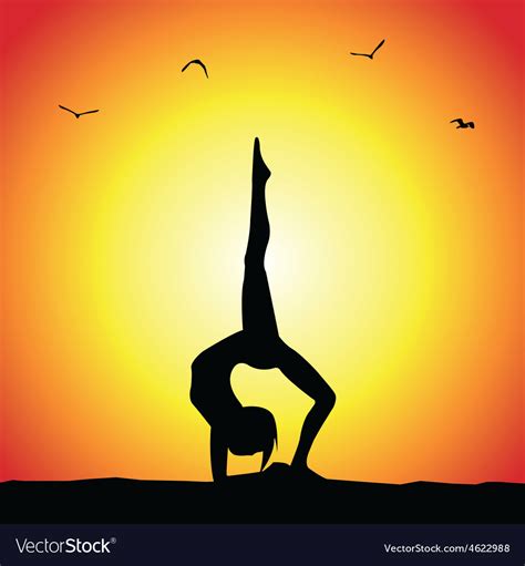 Yoga pose silhouette Royalty Free Vector Image