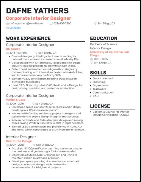 Interior Design Resume Format For Fresher - Design Talk