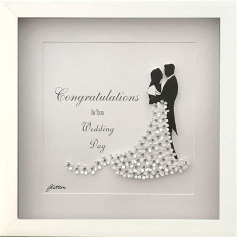 Personalised Wedding Day 8 x 8 inch Diamante Picture - craf-ted