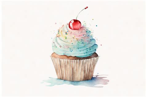 FREE Watercolor Cupcake Clipart By TheHungryJPEG | TheHungryJPEG