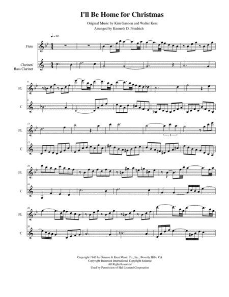 I'll Be Home For Christmas Sheet Music | Rascal Flatts | Instrumental Duet