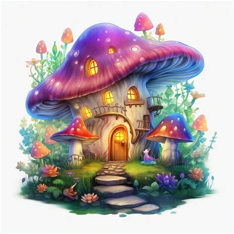 Premium AI Image | beautiful winter butterfly house fantasy clipart illustration