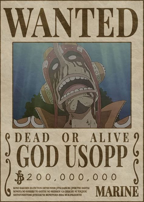 'Usopp Wanted Poster' Poster by Melvina Poole | Displate in 2021 | Manga anime one piece, One ...