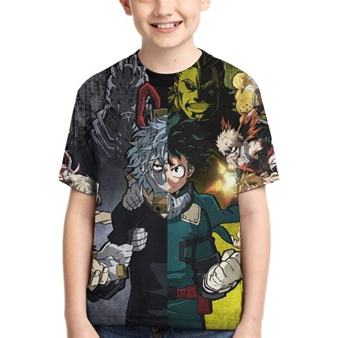 Buy Miufac My Hero Academia Kids T Shirt Boys' T Shirt 3D Print Anime T Shirt Teens Youth Short ...