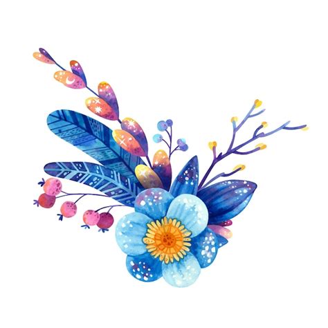 Free Vector | Floral arrangement in blue and violet colors