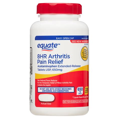 Equate Acetaminophen 8HR Arthritis Pain Relief Extended-Release Caplets ...