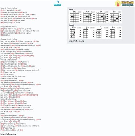 Chord: Lily - tab, song lyric, sheet, guitar, ukulele | chords.vip