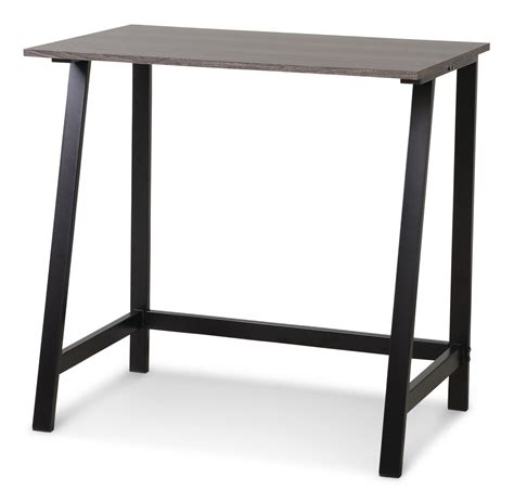 For Living Student/Small Space Office Computer Desk With Metal Frame, Wood Grain Finish ...