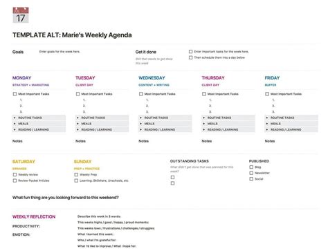 Notion Work Schedule Template