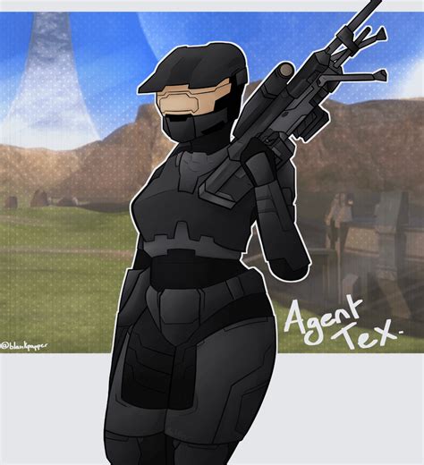 rvb Agent Tex fanart, she stole Church's Rifle : RedvsBlue