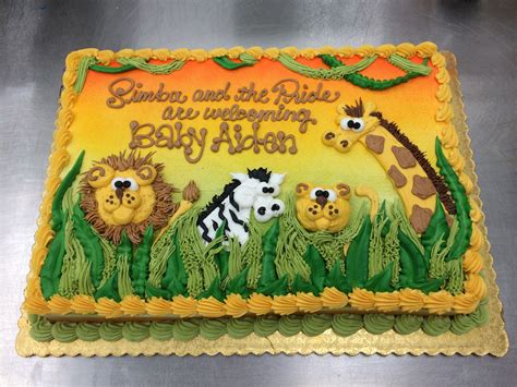 Jungle safari baby shower cake - builderlery