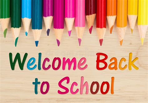 welcome-back-to-school-text-colorful-pencil-crayons-wood-desk-welcome-back-to-school-message ...