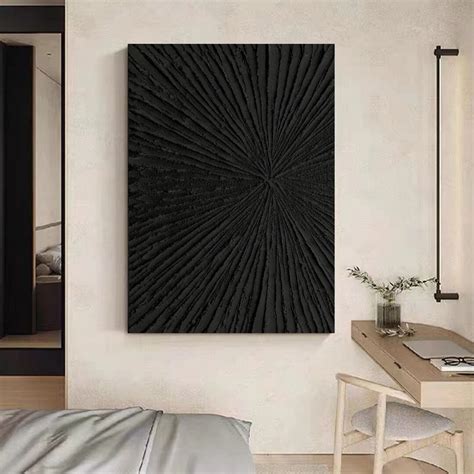 Large Black Abstract Painting Black 3D Abstract Painting Black 3D ...