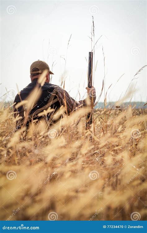 Hunter wild duck hunting stock photo. Image of hand, loading - 77234470