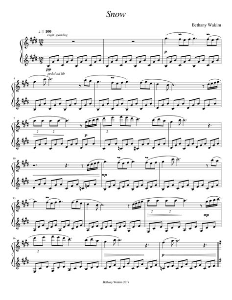 Snow Sheet music for Piano (Solo) | Musescore.com